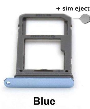 Simkaart houder/ Micro SD Kaart voor Samsung Galaxy S8 - Blauw + deco pin-sim ejector