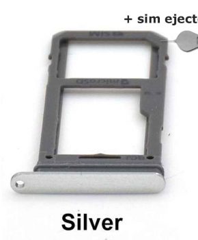 Simkaart houder/ Micro SD Kaart voor Samsung Galaxy S8 - Zilver + deco pin-sim ejector