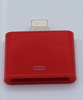 30 Pins Naar 8 Pins Adapter - Voor Ipad / iPhone - Rood