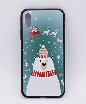 iPhone X  hoesje  - kerst - ijsbeer met muts