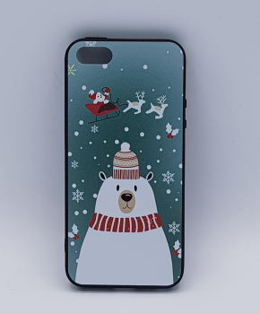 iPhone 5, 5s, SE hoesje  - kerst - ijsbeer met muts