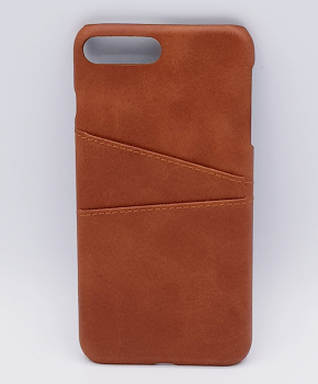 Voor IPhone 6 Plus - kunstlederen back cover / wallet bruin
