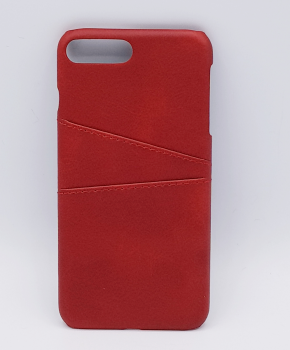Voor iPhone 7 - kunstlederen back cover / wallet - rood