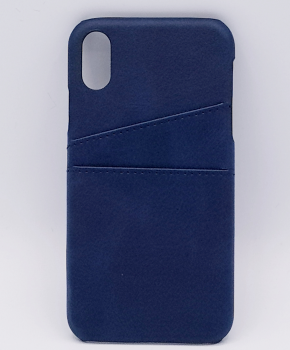 Voor IPhone X - kunstlederen back cover / wallet - blauw