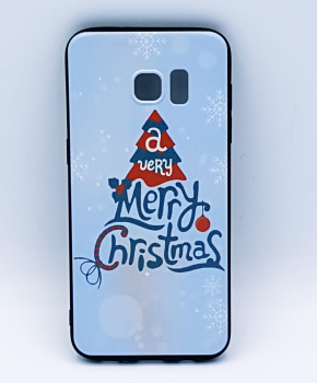 Voor Samsung S7 Edge hoesje - kerst - a very Merry Christmas - wit