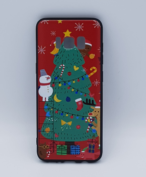 Voor Samsung S8 hoesje  - kerst - kerstboom tafereel