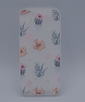 iPhone 5, 5s, SE - hoes, cover - TPU - white cactus