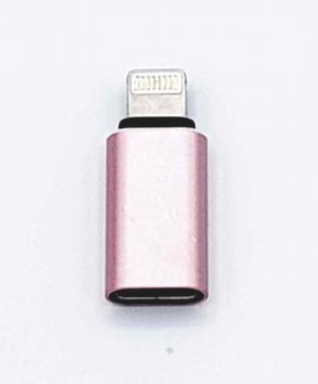 Type C female USB naar 8 Pins Lightning compatible male Adapter converter - Roze