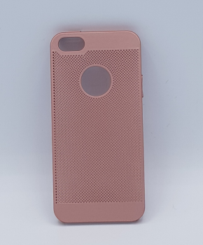 iPhone 6 hoesje  - effen roze metaal gaaslook