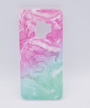 Voor Samsung Galaxy S9 - hoesje - Pink & green swirl