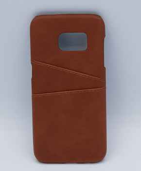 Voor Samsung S7 - kunstlederen back cover / wallet bruin