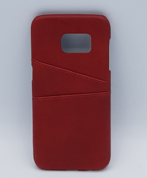 Voor Samsung S7 - kunstlederen back cover / wallet rood