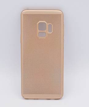 Voor Samsung Galaxy S9 - hoesje - metaal gaas look - goud