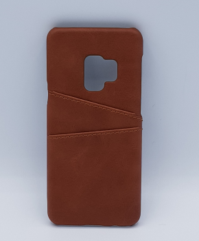 Voor Samsung S9 - kunstlederen back cover / wallet bruin