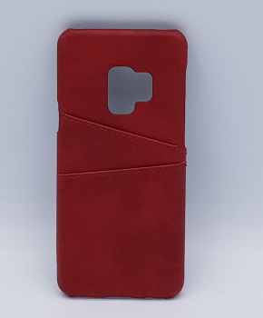 Voor Samsung S9 - kunstlederen back cover / wallet rood