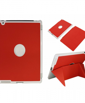 Voor iPad 2/3 smart case / hoes  - met magnetische opvouwbare standaard - rood