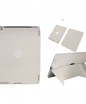 Voor iPad 2/3 smart case / hoes  - met magnetische opvouwbare standaard - Wit