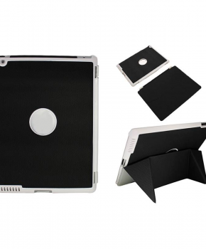 Voor iPad 2/3 smart case / hoes  - met magnetische opvouwbare standaard - zwart