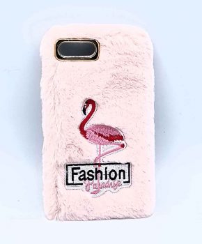 Voor IPhone 7 / 8 Plus - pluizig hoesje - flamingo roze