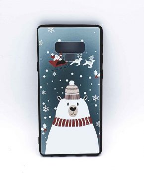 Samsung Note 9  hoesje  - kerst - ijsbeer met muts