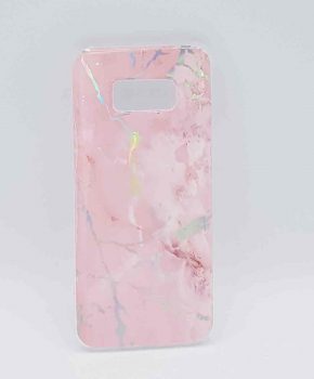 Voor Samsung Galaxy S8 - hoesje - Pink marble flash
