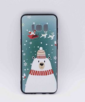 Voor Samsung Galaxy S8  - kerst hoesje – ijsbeer met muts
