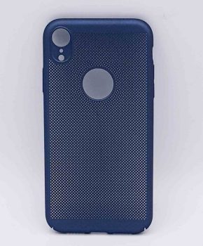 Voor IPhone XR - hoesje - metaal gaas look - Blauw