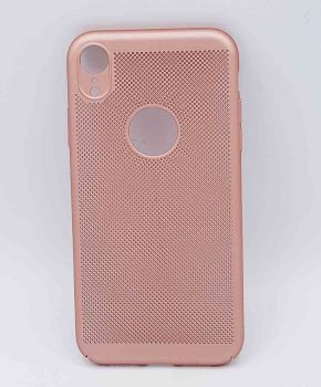 Voor IPhone XR - hoesje - metaal gaas look - roze goud