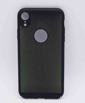 Voor IPhone XR - hoesje - metaal gaas look - zwart