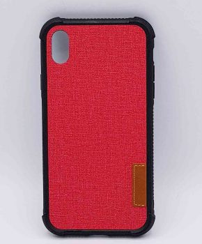 Voor IPhone XR -  hoesje  - Jeanslook - rood