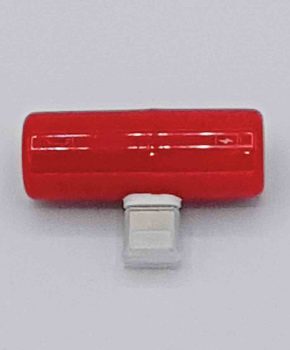 Capsule dual Light-ning Splitter - 8 pins en 3.5 mm jack - rood
