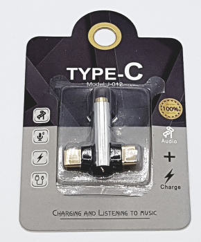 Duo head USB-C naar 3,5mm Jack audio adapter - Zilver