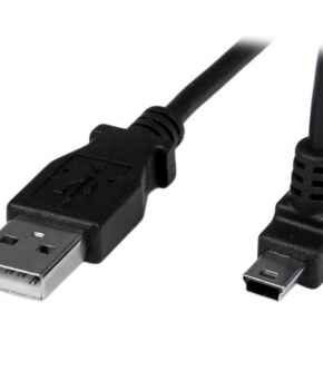 Mini USB 2.0 Kabel A naar Mini B M/M- zwart curved - 60 cm
