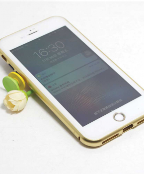Magnetische case met voor - achterkant gehard glas voor de iPhone 6/6S Plus - Goud