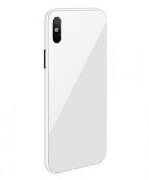 Magnetische case met gekleurd achterglas voor de iPhone X/ Xs – wit