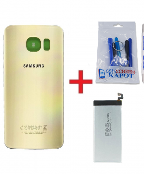 Voor Samsung Galaxy S6 achterkant + batterij - goud