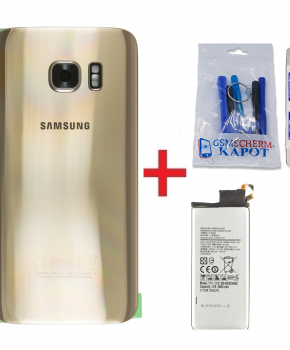 Voor Samsung Galaxy S7  achterkant + batterij - goud