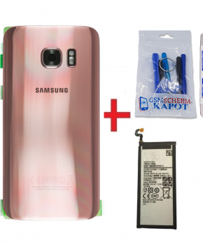 Voor Samsung Galaxy S7  achterkant + batterij - rose goud