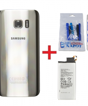 Voor Samsung Galaxy S7  achterkant + batterij - zilver