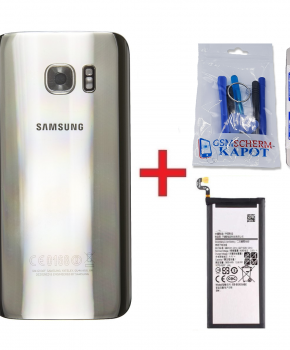 Voor Samsung Galaxy S7 Edge achterkant + batterij - zilver