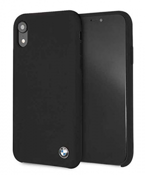BMW BMHCI61SILBK origineel Microfiber siliconen case voor iPhone Xr - zwart
