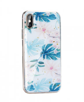 Forcell MARBLE Case voor Samsung Galaxy S10 - blue leaves