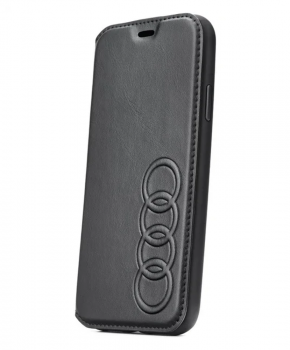 Originele Audi Lederen folio case Voor iPhone X/ Xs  - zwart