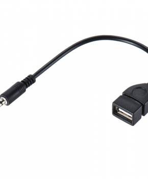 3,5 mm AUX-audio male naar USB 2.0 female  OTG-adapter  zwart - 15 cm