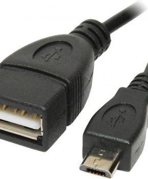 OTG Adapter - Micro USB B/M to USB A/F kabel  0,10m - zwart