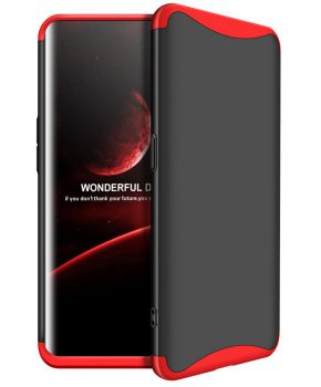 360 graden full body case voor de Oppo Find X - zwart / rood