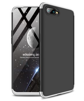 360 graden full body case voor de Oppo RX17 Neo - zwart / zilver