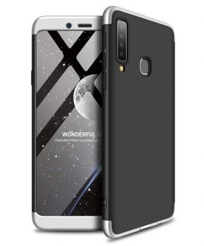 360 full body case voor Samsung Galaxy A9 2018 A920 - zwart / zilver