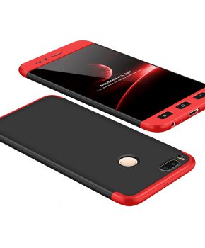 360 full body hoesje voor Xiaomi Mi A1 / Mi 5X - zwart / rood