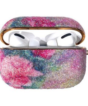 Kingxbar Bling regenboog shiny glitter case voor AirPods Pro - roze